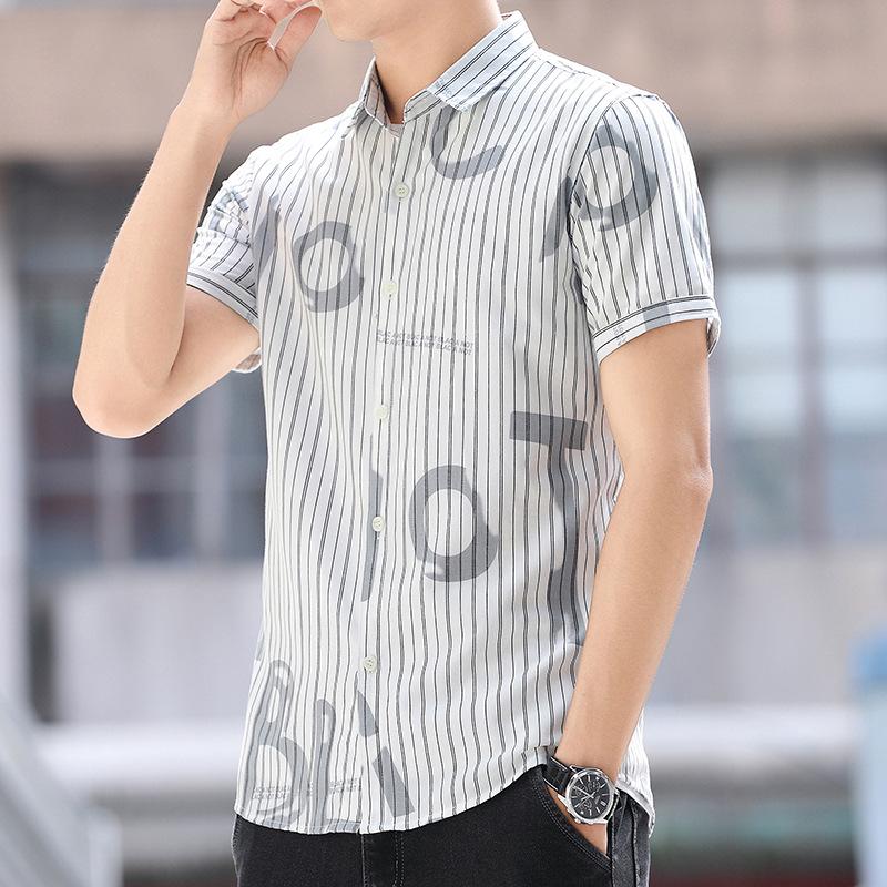 

Новая мужская корейская версия трендовой рубашки, индивидуальная рубашка, повседневная красивая деловая универсальная простая мужская рубашка 3XL синий