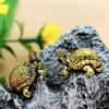 Schildkrötenstatue aus reinem Kupfer, Vintage-Schildkrötenfiguren aus Messing, für den Schreibtisch, Feng Shui-Ornament, Miniaturen, antikes Teehaustier, Basteln, Geschenke