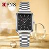 Women's Retro Square Watch Simple Three Needle Waterproof Calendar Display Light Luxury Elegant Quartz Watch