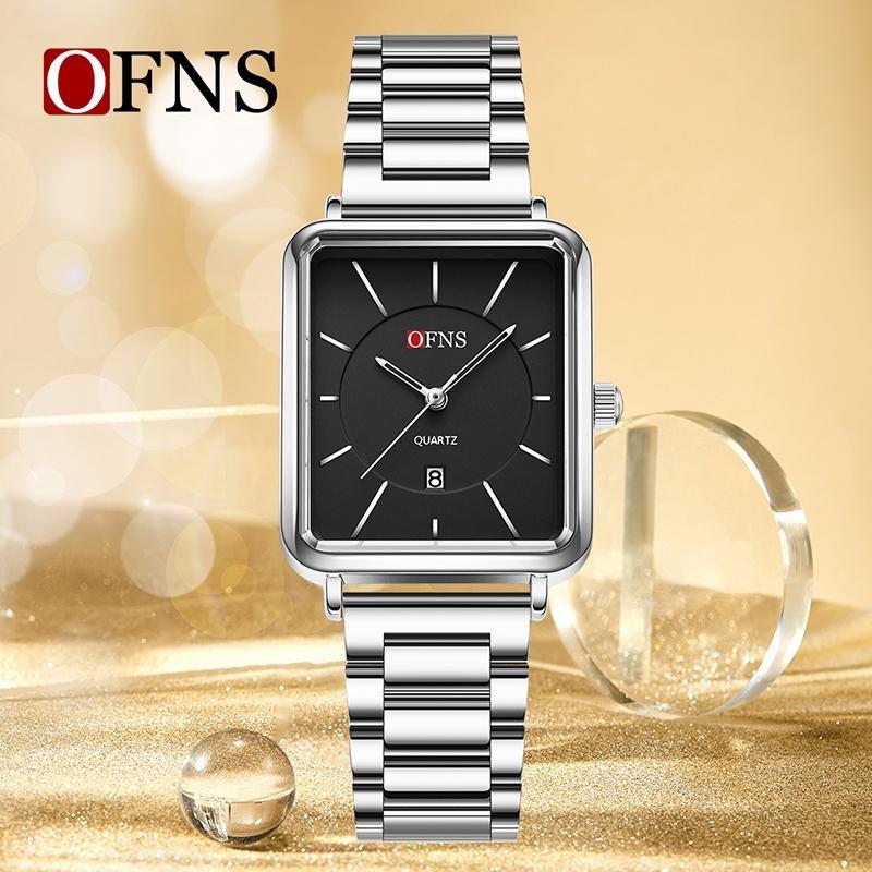 Women's Retro Square Watch Simple Three Needle Waterproof Calendar Display Light Luxury Elegant Quartz Watch