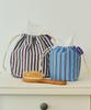 Clote String Pouch - Striped Brick