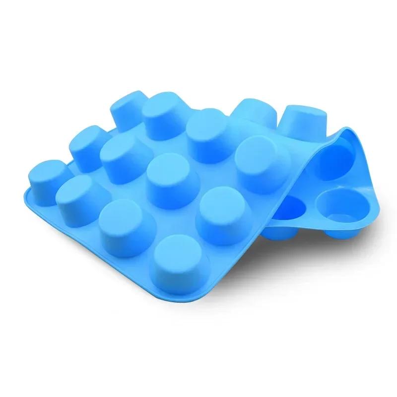24 Cavity Silicone Muffin Cup Soap Cookies Cupcake Bakeware Pan Tray Mould, Home DIY Cake Pudding Jelly Mold Cake Decor Tool