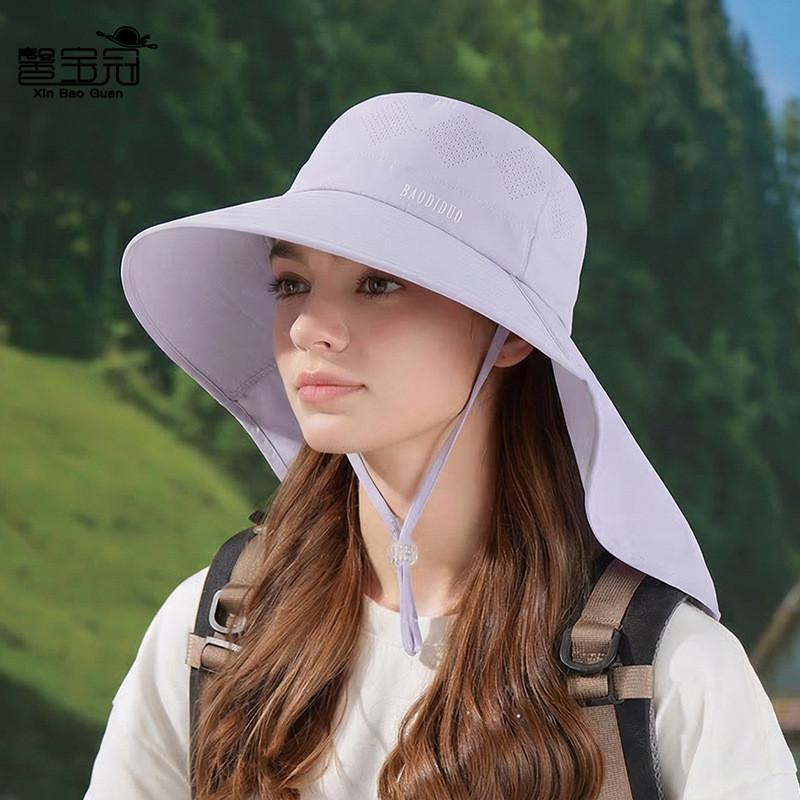 Outdoor Sun Protection Hat For Women With Adjustable Ponytail Hole And Wide Brim Fashionable Fisherman Cap