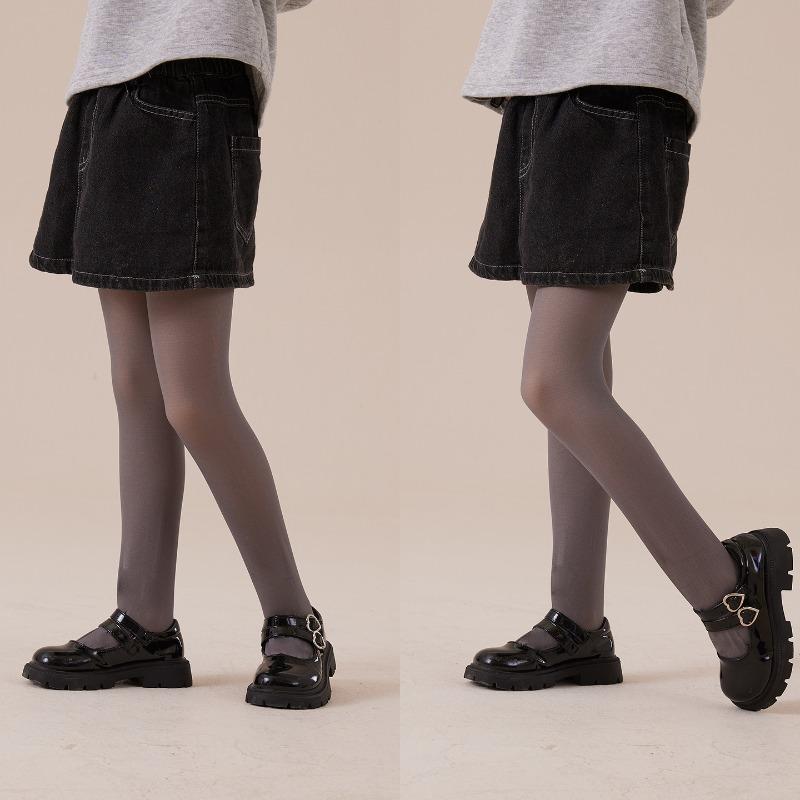 Autumn and winter children's skin socks fleece pantyhose thickened warm girls leggings high elastic integrated pants