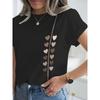 Womens Heart Shaped Printed T Shirt Sweet Declaration Love Symbol Comfortable Relaxed Round Neck Elegant Casual All Seasons Summer Pure Top