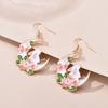 Trendy Cute Animal Drop Dangle Earrings For Women Girls Cat Rabbit Koi Dragon Colorful Enamel Golor Color Earrings Pendientes