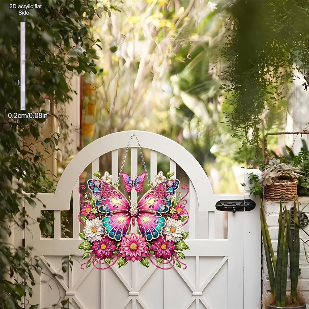 Bohemisk Fjäril Akryl Diamantkonst Krans Kit - Specialformad Strass Fönsterhänge & Väggdekoration, Perfekt för Hemmet