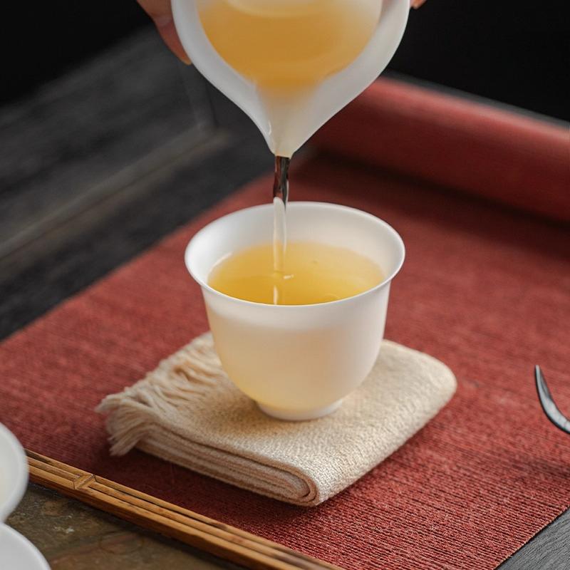 Master Cup and Aroma Scent Cup Set Ultra Thin Plain Fired White Porcelain Chinese Style Ceramic Tea Ware for Gongfu Tea Ceremony