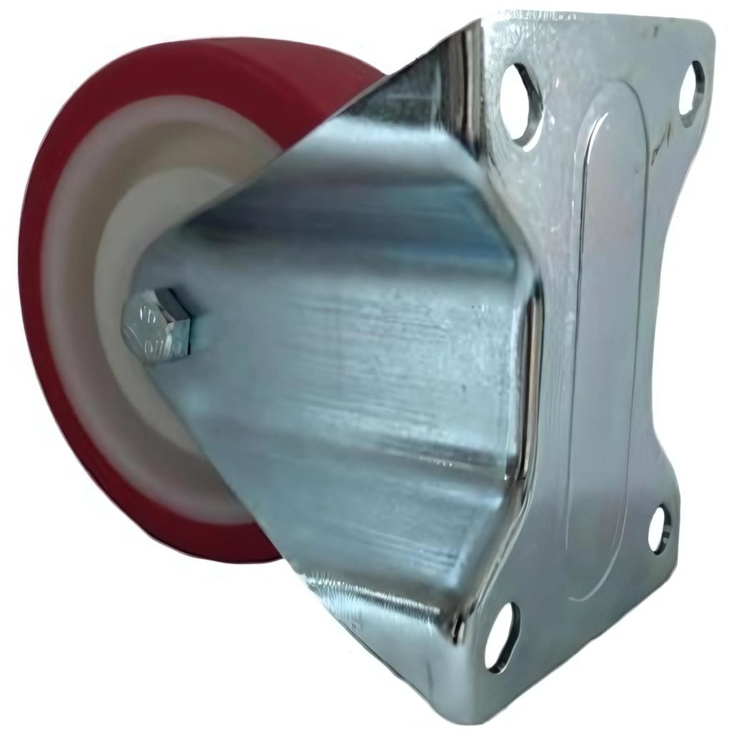 Fixed wheel castor 100mm 200kg FPPU 1001 RED polyurethane