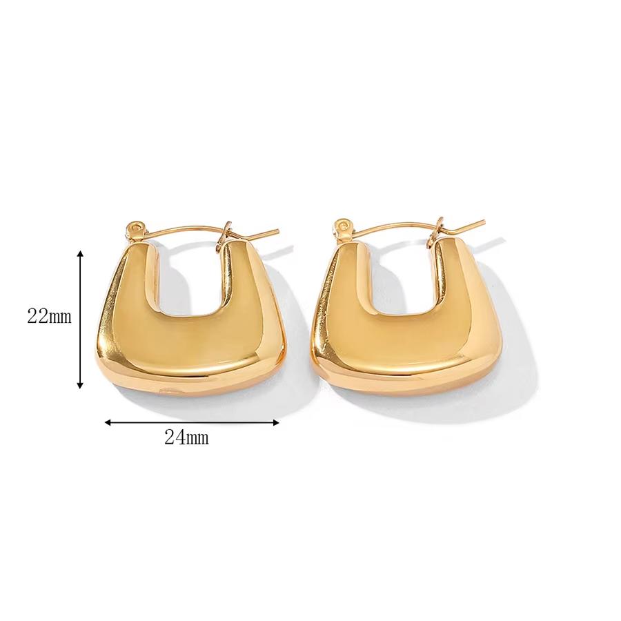 Thick Lightweight Gold Hoop Earrings for Women 18K Gold Plated Stainless Steel Post Chunky Hoops Earring Jewelry gold hoops