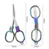 Portable Folding Scissors Rainbow Colored Stainless Steel Fishing Line Cutter Polished Blade Multifunctional Scissors Hand Tool