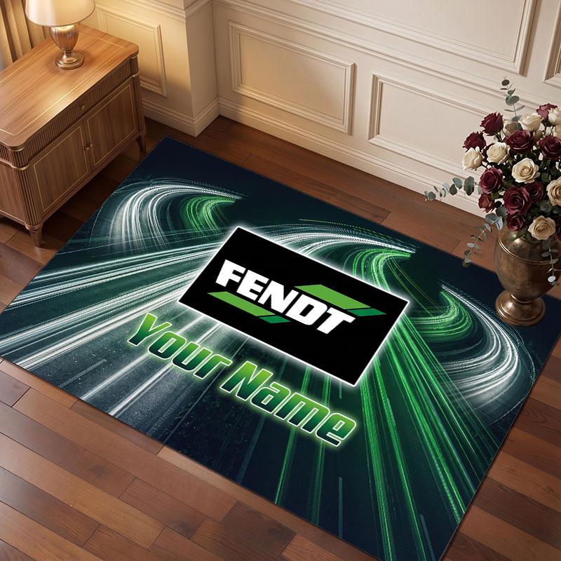 Tappeto in Cristallo Vellutato Personalizzato Fendt, Tappeto Morbido Antiscivolo con Testo Nome Personalizzato per Soggiorno Camera da Letto