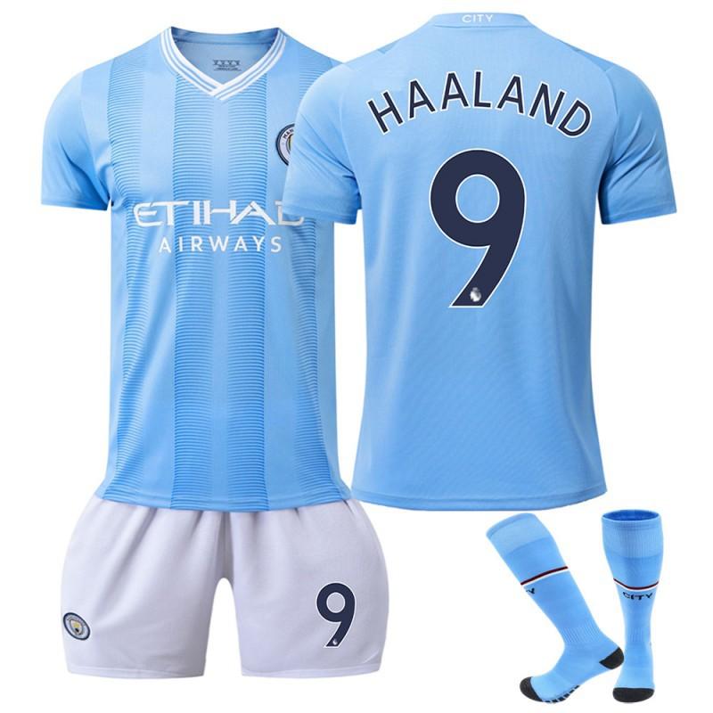 2324 Manchester City's Home Football Uniform No. 9 Harland 10 Glalish 17 De Braunet Fan Version Short Sleeves