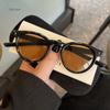 Retro Oval Frame UV400 Sunglasses Unisex Personality Catwalk Small Frame Eyewear for Men And Women
