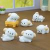 Miniature Cute Cartoon White Puppy Resin Ornament for Home Decor