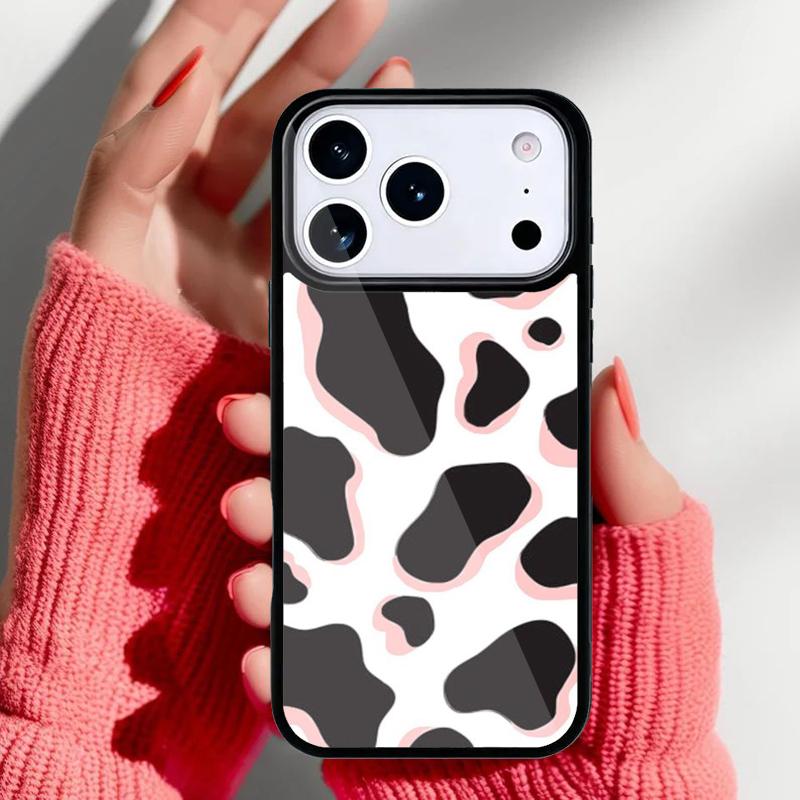 Cow Pattern Phone Case for iPhone 17 16 15 14 13 Pro Max Back Cover for 12 11 Pro Coque