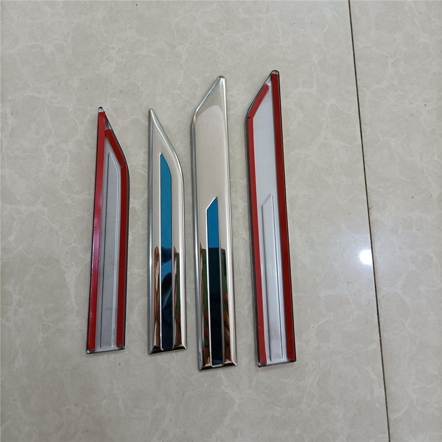 Universal 4Pcs Stainless Steel Car Side Body Fender Trims Decoration Mirror poli