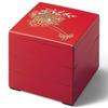 Lacquerware Jubako Irodori Flower Made In Japan J-kitchens 3-Tiered Box, 6.5 Inches, (Red Cart), 19cm, Resin,