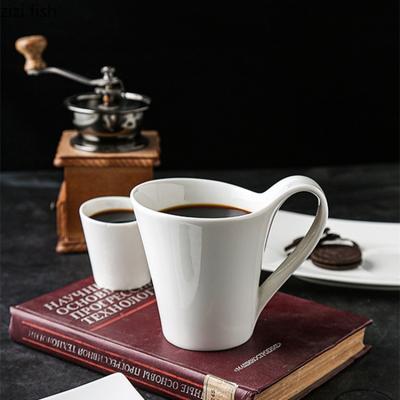 Weiße Kaffeetassen und Untertassen aus Keramik, Milchbecher, Frühstückstasse, Wassertasse, Teetassen, Kaffeetasse, Nachmittagsteetassen, Saftkrug, Basteln