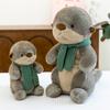 Cute Scarf Otter Plush Toy Zoo Souvenir Children Comfort Doll Pillow Gift