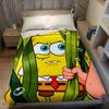 S-SpongeBobS-s Flannel Blanket Warm Soft Halloween Christmas Couch Warm Cozy Decorative Decor Gift for All Season