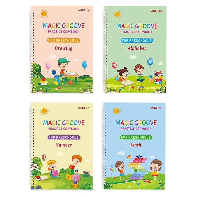 Reusable English Calligraphy Practice Notebook for Children and Students