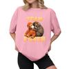 Women's Casual Printed T-Shirt Round Neck Pullover Short Sleeve Top