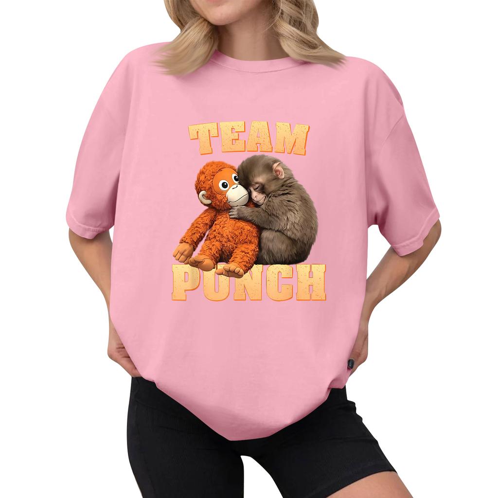 Women's Casual Printed T-Shirt Round Neck Pullover Short Sleeve Top