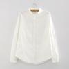 Cotton Linen Shirt Base Shirt Stand Collar White Shirt Women's Long Sleeved Shirt