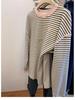 Women's Striped Bow Long-Sleeve Casual Top - Relaxed Fit, Plus Size, Autumn/Winter