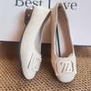 Spring and Autumn Square Toe Shoes Soft Sole Anti Slip Comfortable Work Shoes for Women Low Heeled Leather Shoes for Women