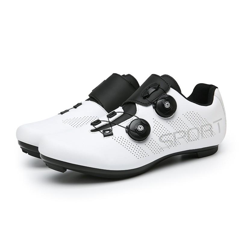Çift Kilitli Düz Pedal Uyumluluğuna Sahip Unisex Yol Dağ Bisikleti Bisiklet Ayakkabıları Hafif Su Geçirmez Tasarım