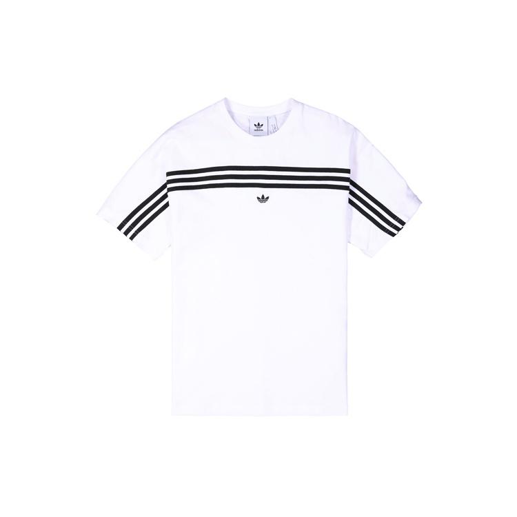 adidas originals 3-stripe Tee Stripe logo Embroidered Short Sleeve White Men s FM1529 S