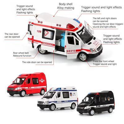Hasičské auto Nemocnice Záchranná sanitka Policejní auto ABS Modely aut Odolné proti pádu Otevíratelné dveře Hračky pro auta pro děti Chlapci Dárky