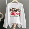 (Asian Size) Women Autumn Winter Letter Sweet 90s Print T Shirt Christmas Holiday Graphic Tee Casual Fashion Top Clothing Long Sleeve T-shirts
