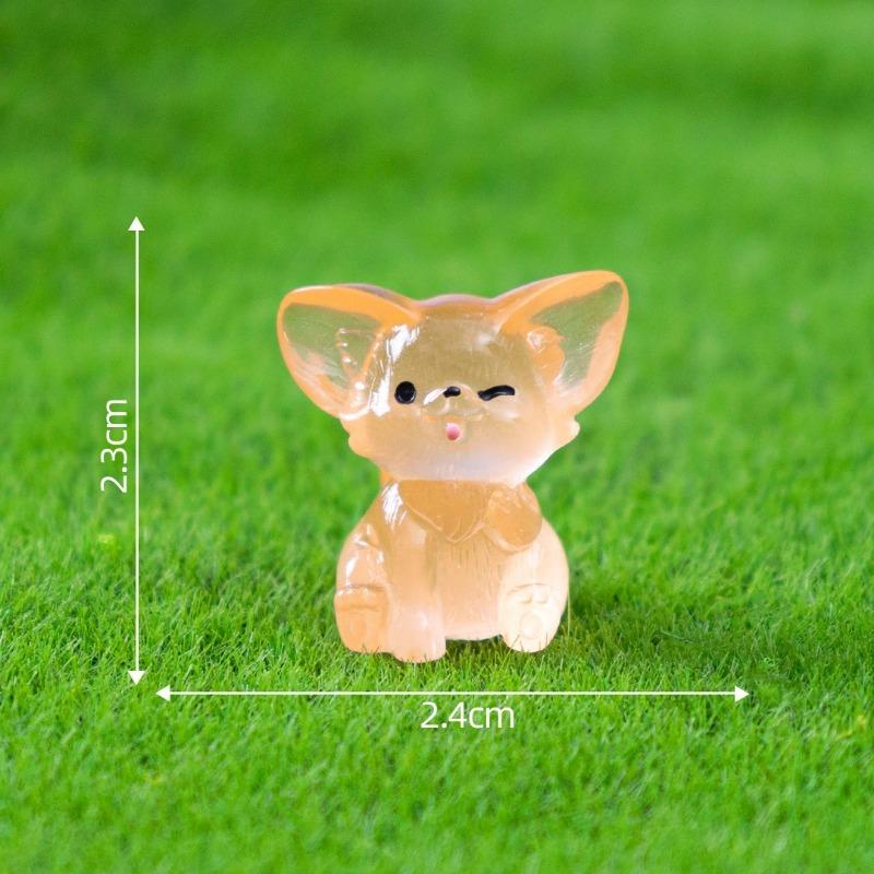 Luminous Auricle Fox Figurine Decorative AccessoriesMicro-landscape Mini Desktop Ornaments