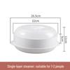 High-Temperature Multi-Compartment Microwave Steamer with Lid - Large Capacity Rice Steam Basket