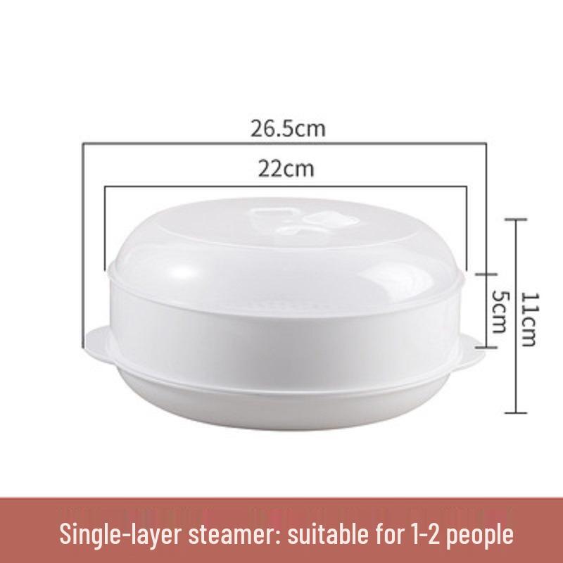 High-Temperature Multi-Compartment Microwave Steamer with Lid - Large Capacity Rice Steam Basket
