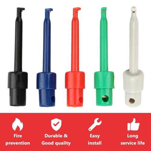 Xiatiaosann Multimeter Test Hook Clips, Multimeter Accessories Colorful Test Grabber Probes for Testing Electronic Components (30 Pieces)