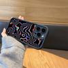 Black Fluorescent Wavy Pattern Matte Phone Case For Samsung Galaxy S25 S24 S23 S22 S21 S20 FE Plus Ultra A15 A35 A54 A55 Cover