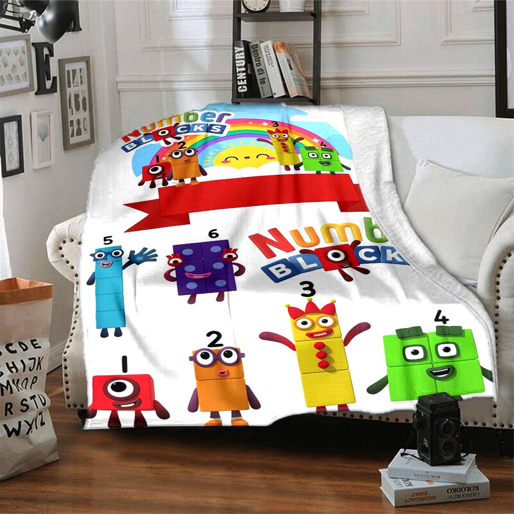 Numberblocks Theme Printed Blanket - Perfect for Couch, Bed, Travel & Outdoor Use | Machine Washable, Cozy & Durable.