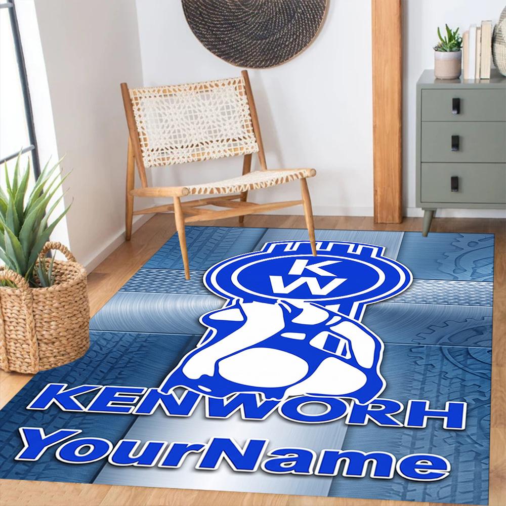 Kw Heavy Trucks Customizable Name Area Rug Suitable for Foyer Outdoor Decorate room Study room Anti-slip Rug Office home decor