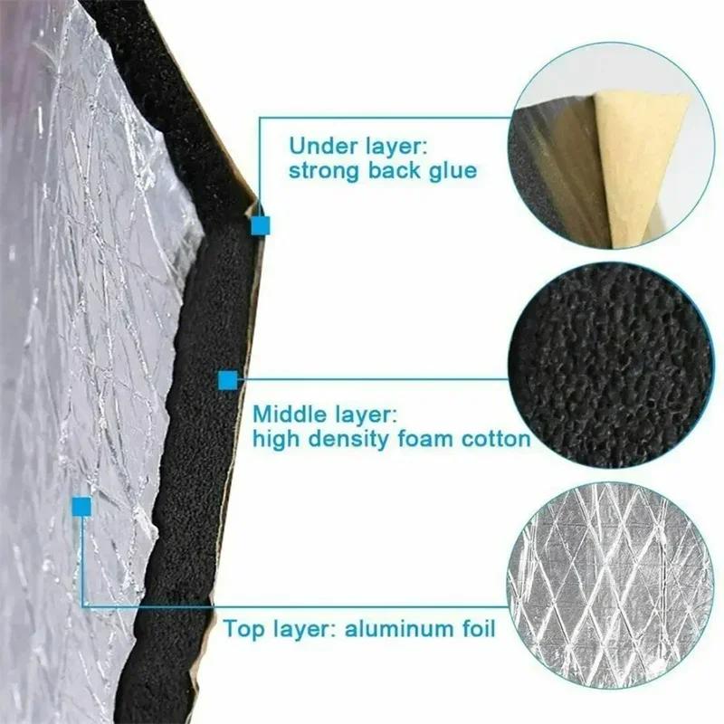 2*0.5M 5/10mm Car Sound Mat Proofing Deadener Heat Insulation Mat for Auto Van Deadening Insulation Mat Car Accessories Interior