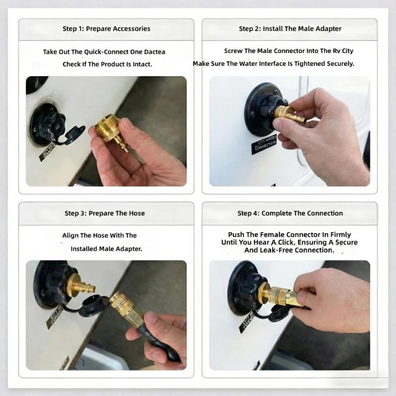 Universal 3/4 Inch GHT Brass Air Connection Water Structure Parts Fitting for Camping Water Pipe Drainage & Anti Freeze