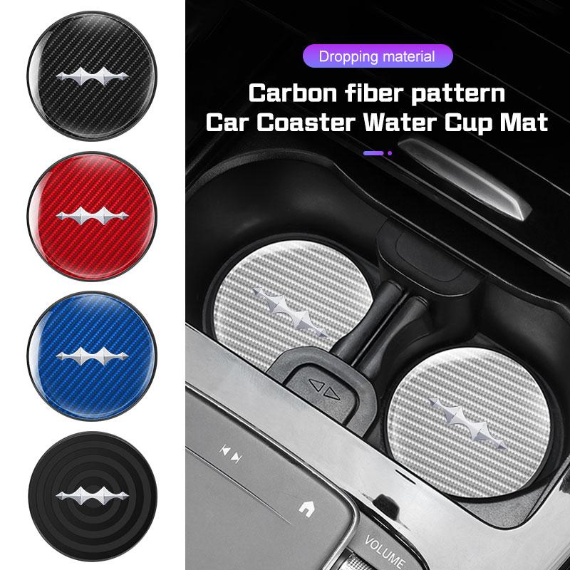 2Pcs Carbon Fiber Car Coaster Water Cup Mat For BYD Formula Leopard 5 Titanium 3 7 2026 Leopard 7 8 Anti-slip Pads Accessories