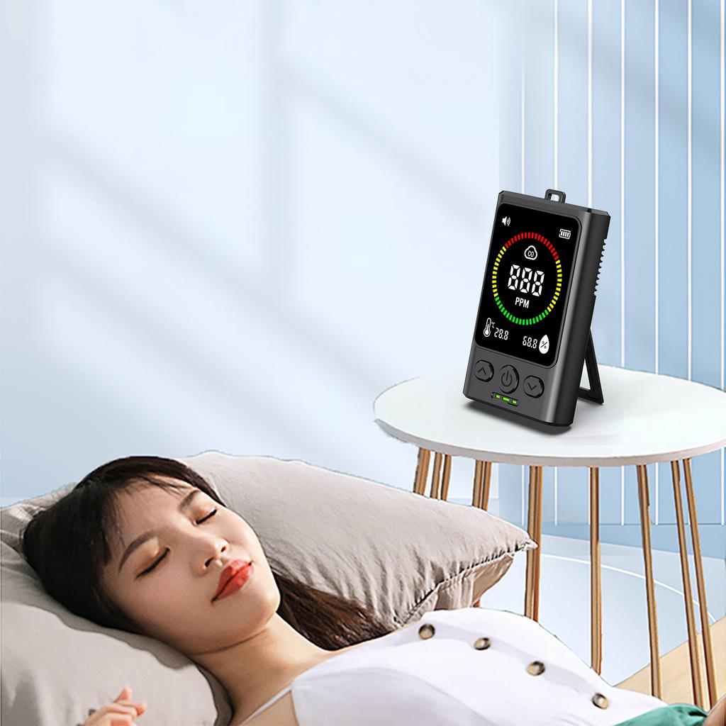 3 in 1 Carbon Monoxide Detector Rechargeable CO Alarm Detector with LCD Display for Home Travel Hotel Indoor