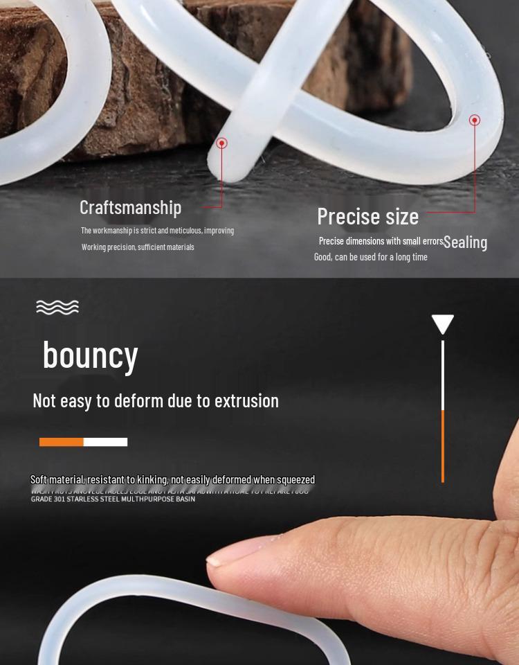 White Transparent Silicone O-Ring Waterproof Gasket – Elastic Small Rubber Pad (1/1.5/2/2.5/3mm)
