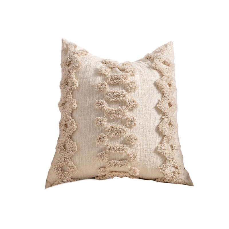 Luxury Minimalist Knitted Tassel Cushion Cover for Home & Hotel
