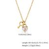 Lock and Key Heart Necklace for Women, Luxury Gold Plated Stainless Steel Zirconia Pendant, Valentine Gift