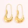 Fashionable and Versatile Titanium Steel Crescent Earrings for Women, Gender-specific Pin Earrings, 18K Gold Color-retaining Earrings